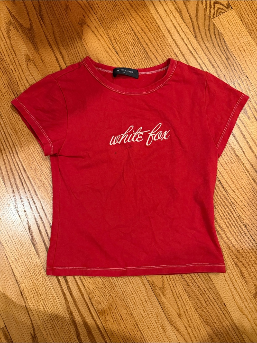 White Fox Boutique Red Short Sleeve Logo Tee